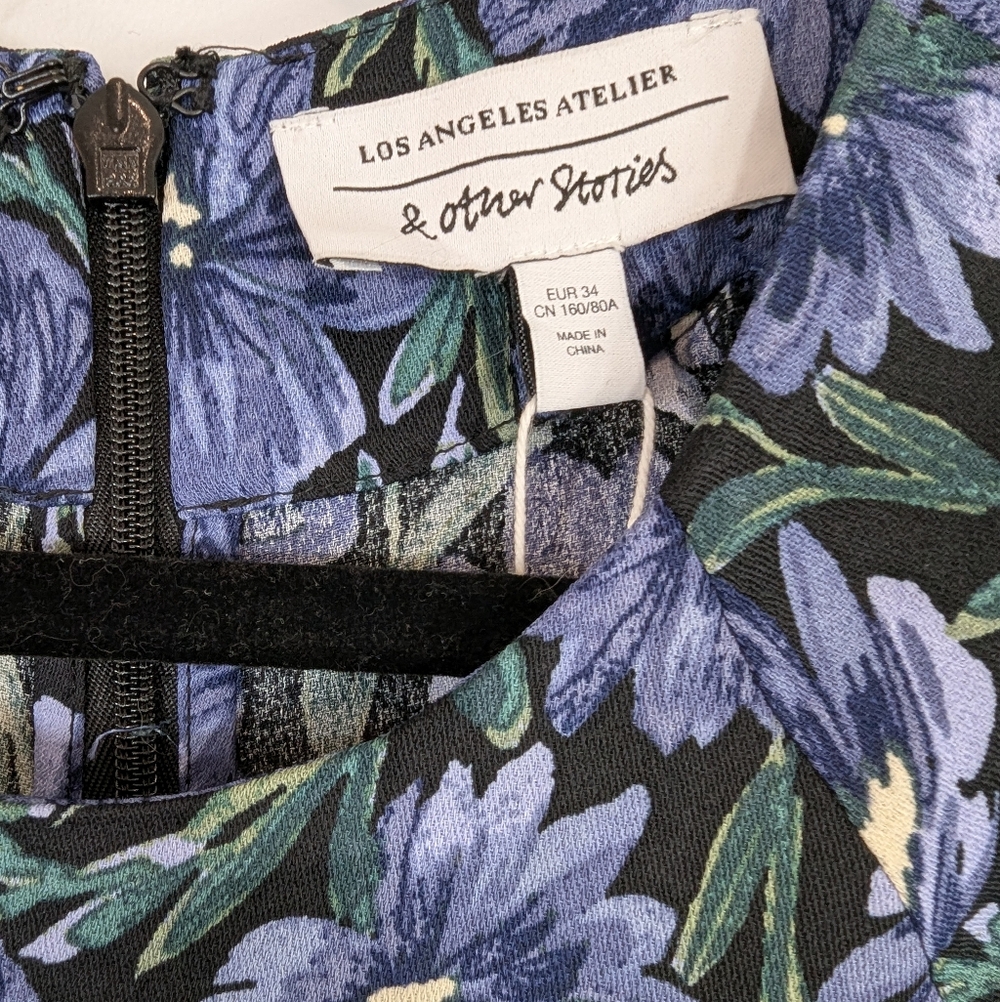 & Other Stories Floral Print Mini Wrap Dress - Size 4 - Picture 6 of 13